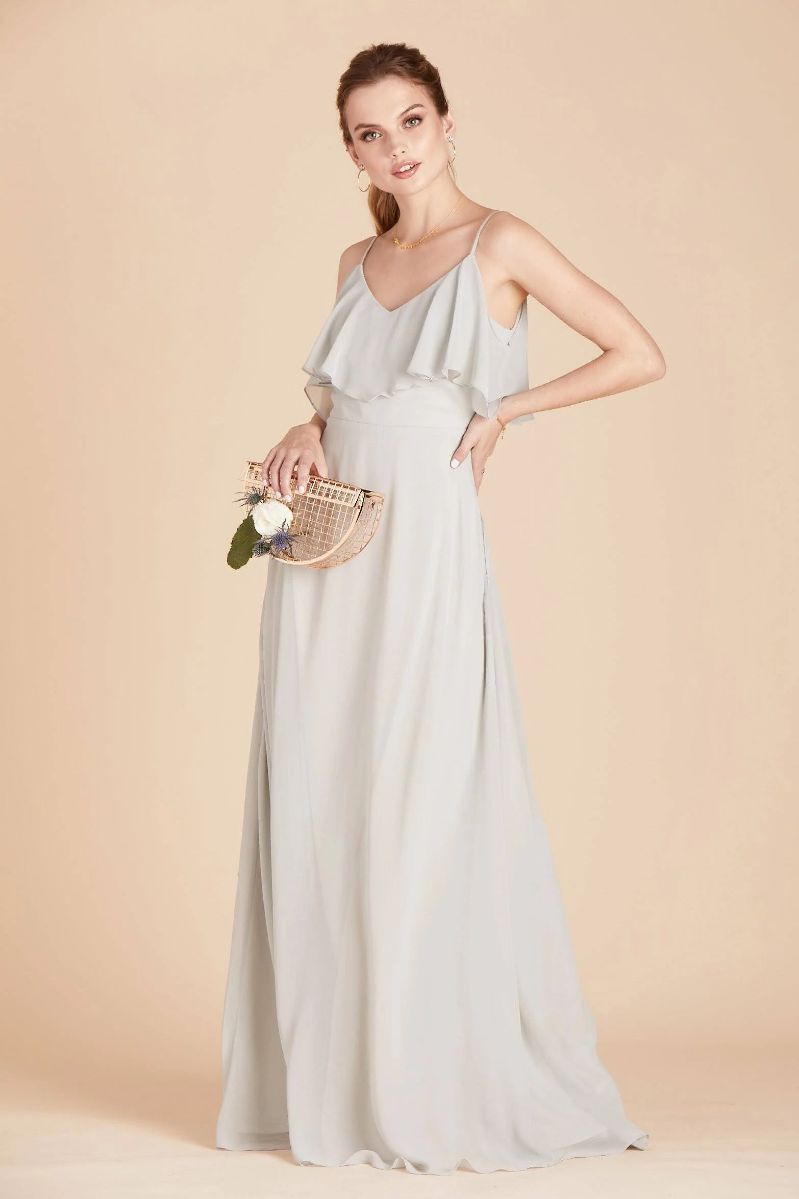 Jane Convertible Chiffon Bridesmaid Dress in Dove Gray Xs / Dove Gray