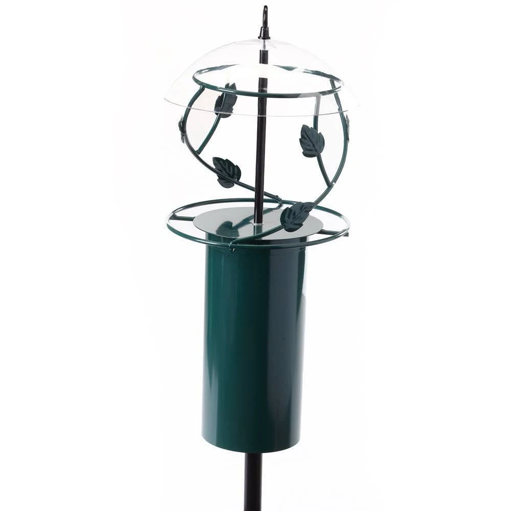 Birds Choice Pole Mounted Seed Cylinder Feeder with Squirrel Baffle
