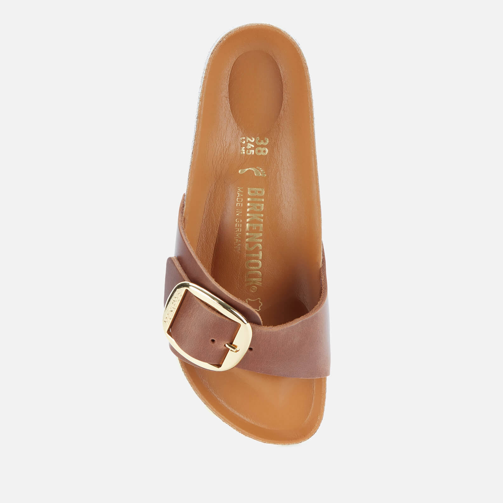 Birkenstock Madrid Big Buckle Oiled Leather Sandals - Cognac