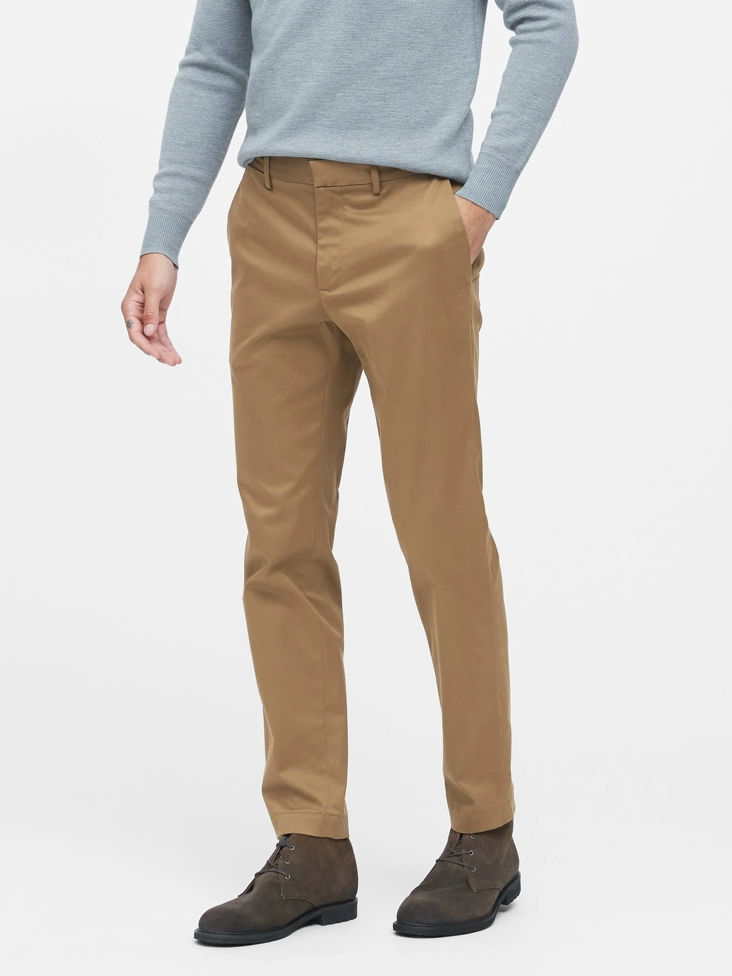 Banana Republic Men's Mason Athletic Tapered Rapid Movement Chino Pant Airforce Khaki Size 29W 32L