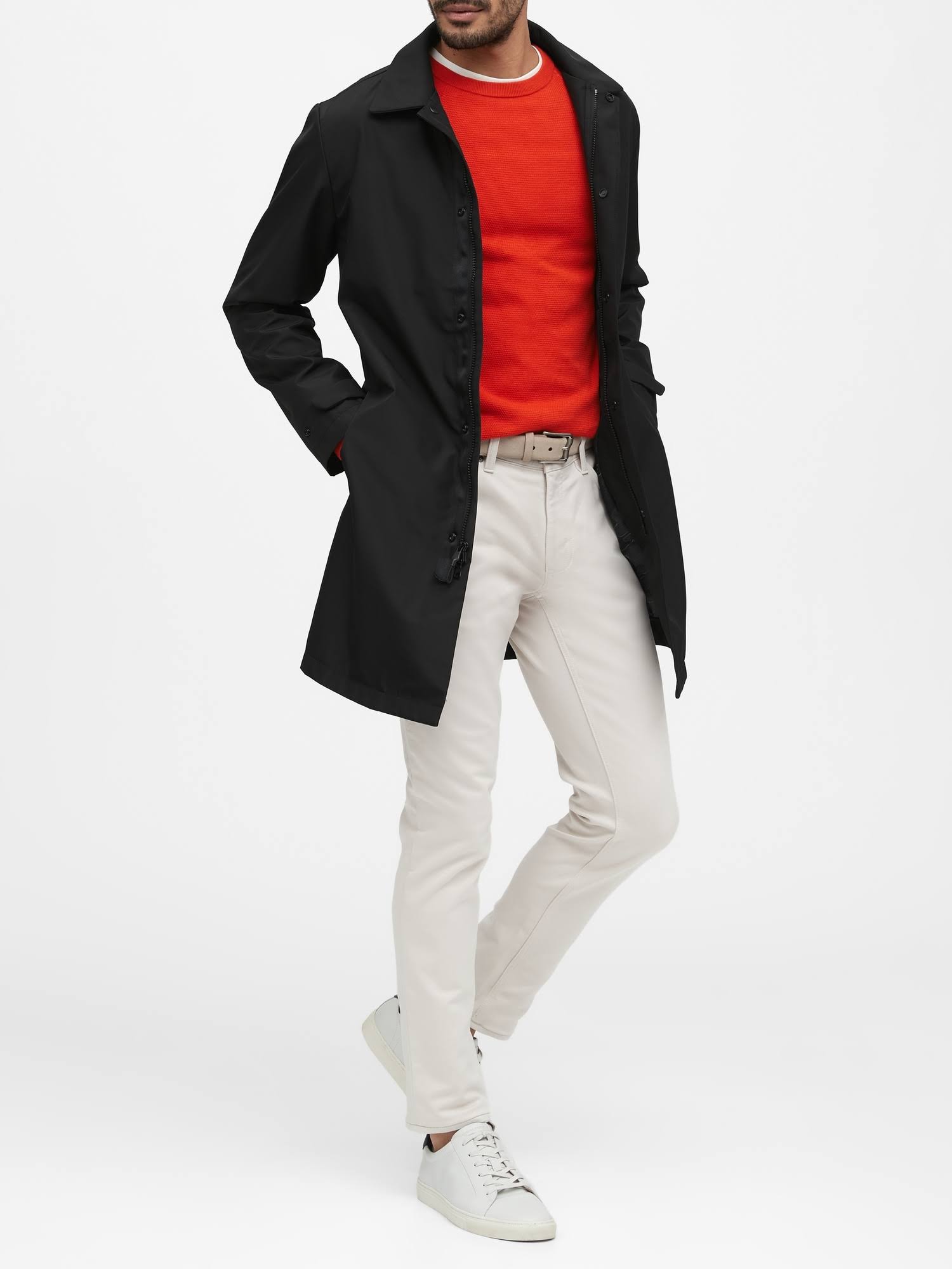 Banana Republic Men's Water-Resistant 3-Layer Mac Jacket Black Size M