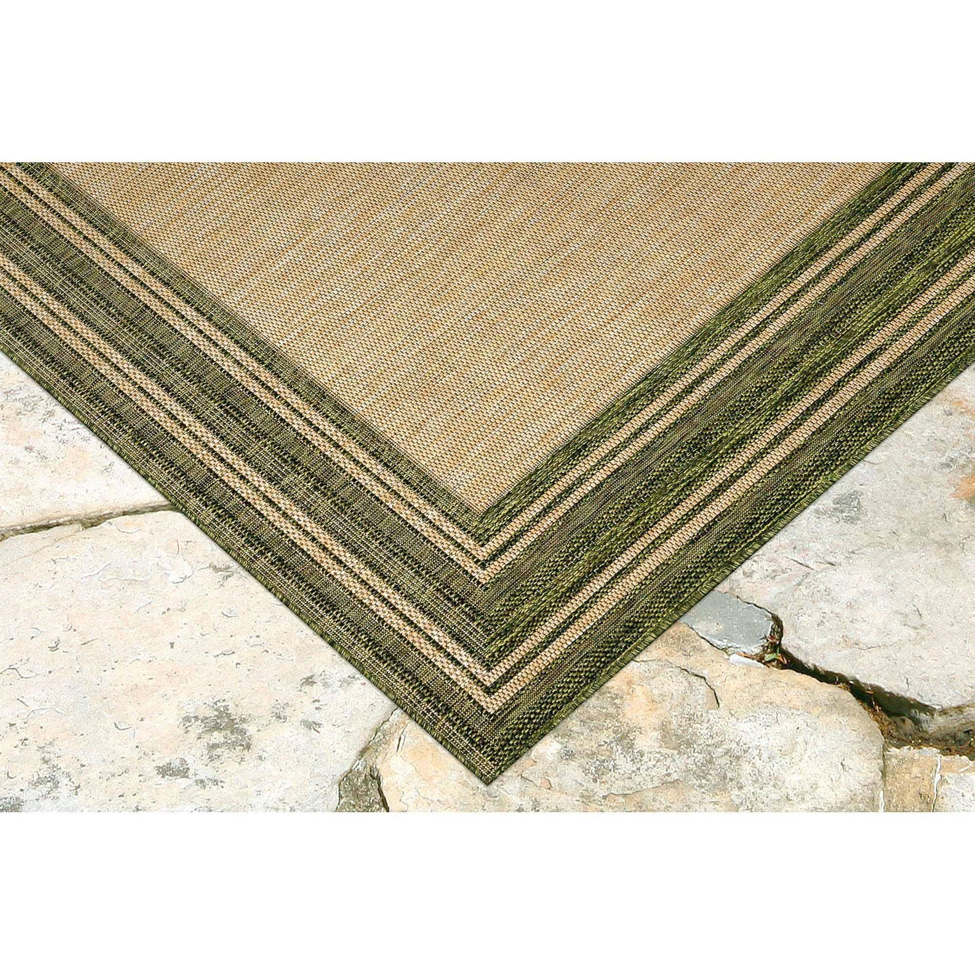 Liora Manne Carmel Multi Border Indoor/Outdoor Rug Navy 7&10x22x9&10x22