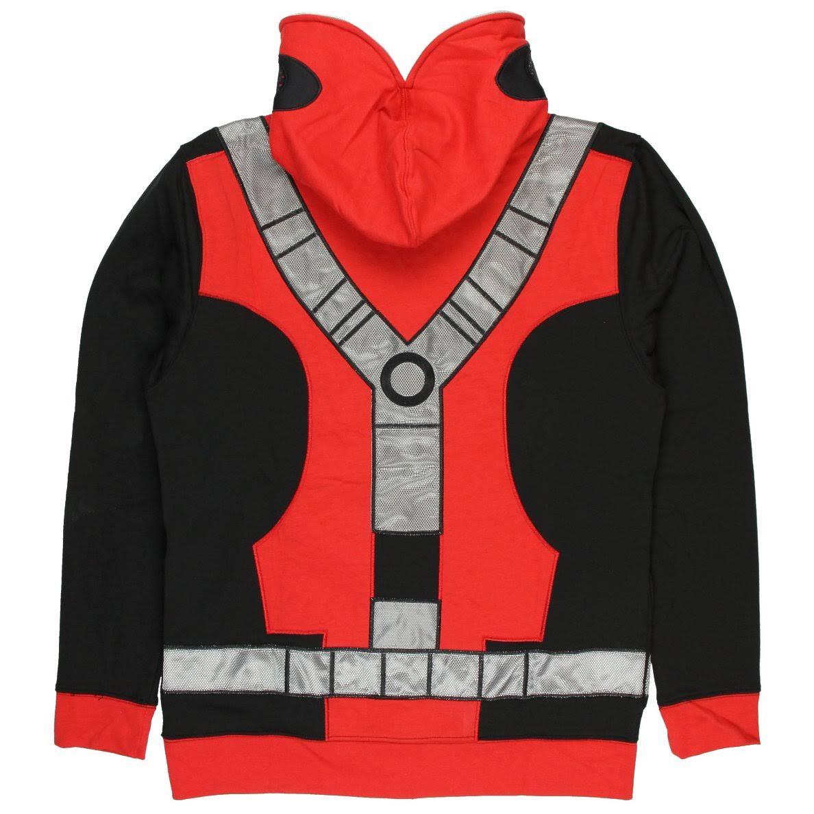 Deadpool Zip Up Full Mask Hoodie Red
