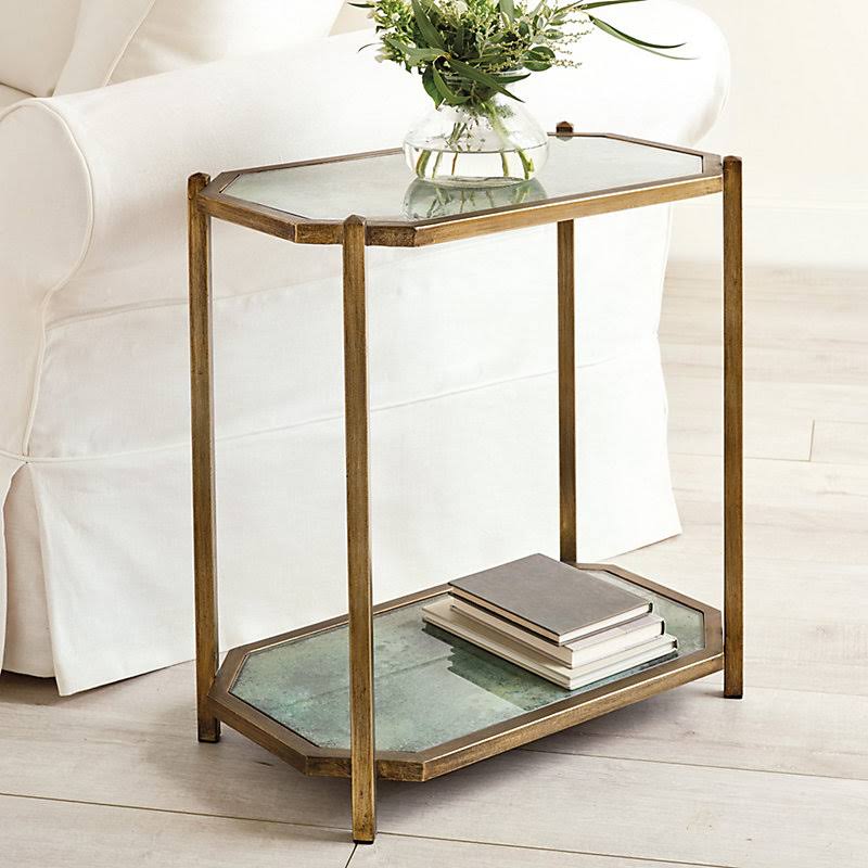 Kendall Rectangle Side Table Verdigris Glass - Ballard Designs