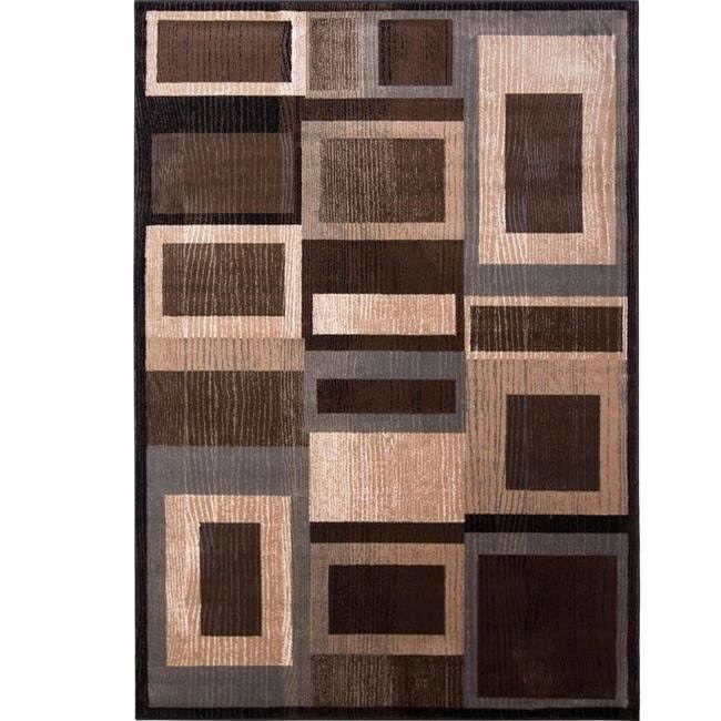 Balta Group 259978 5 x 7 ft. Brown & Black Border Outdoor Rug