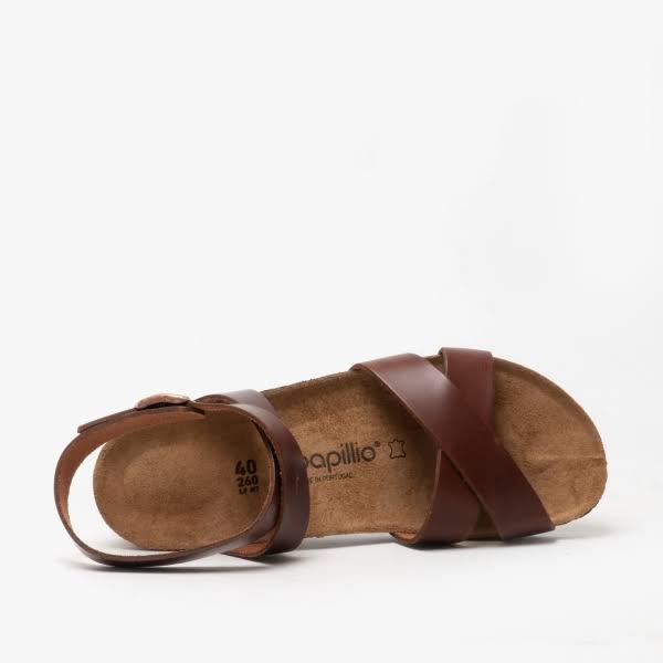 Papillio Womens Lola Leather Cognac Sandals 8 US