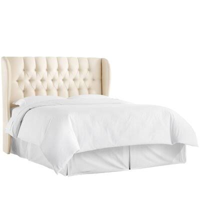 Birch Lane Heritage Cutshall Upholstered Wingback Headboard Size: King, Upholstery: Shantung Parchment