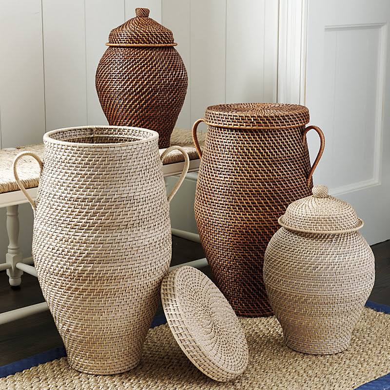 Piper Woven Urn Baskets Large - Ballard Designs