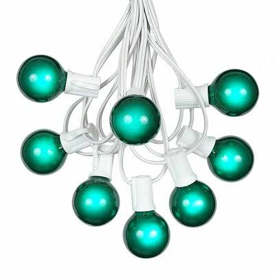G40 Patio 25 ft. 25-Light Globe String Lights The Party Aisle Bulb Color: Green, Cord Color: White