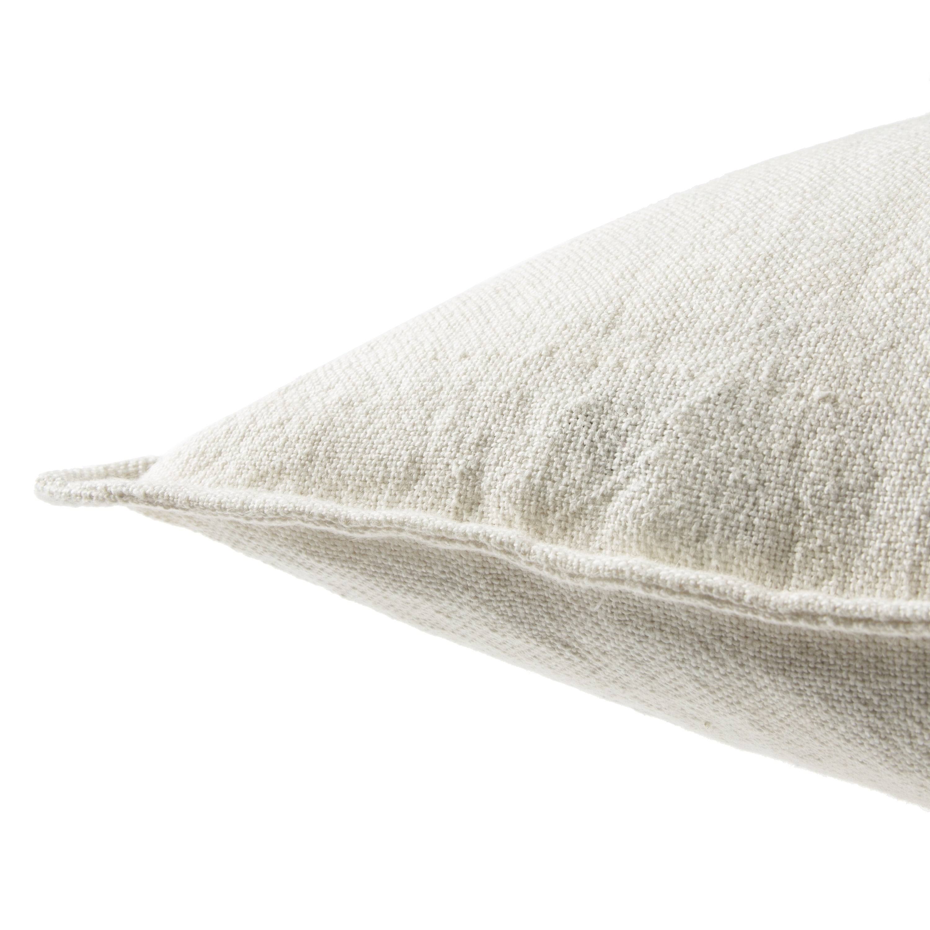 Bay Solid Ivory Down Throw Pillow - 22x22x22x22 Down Fill