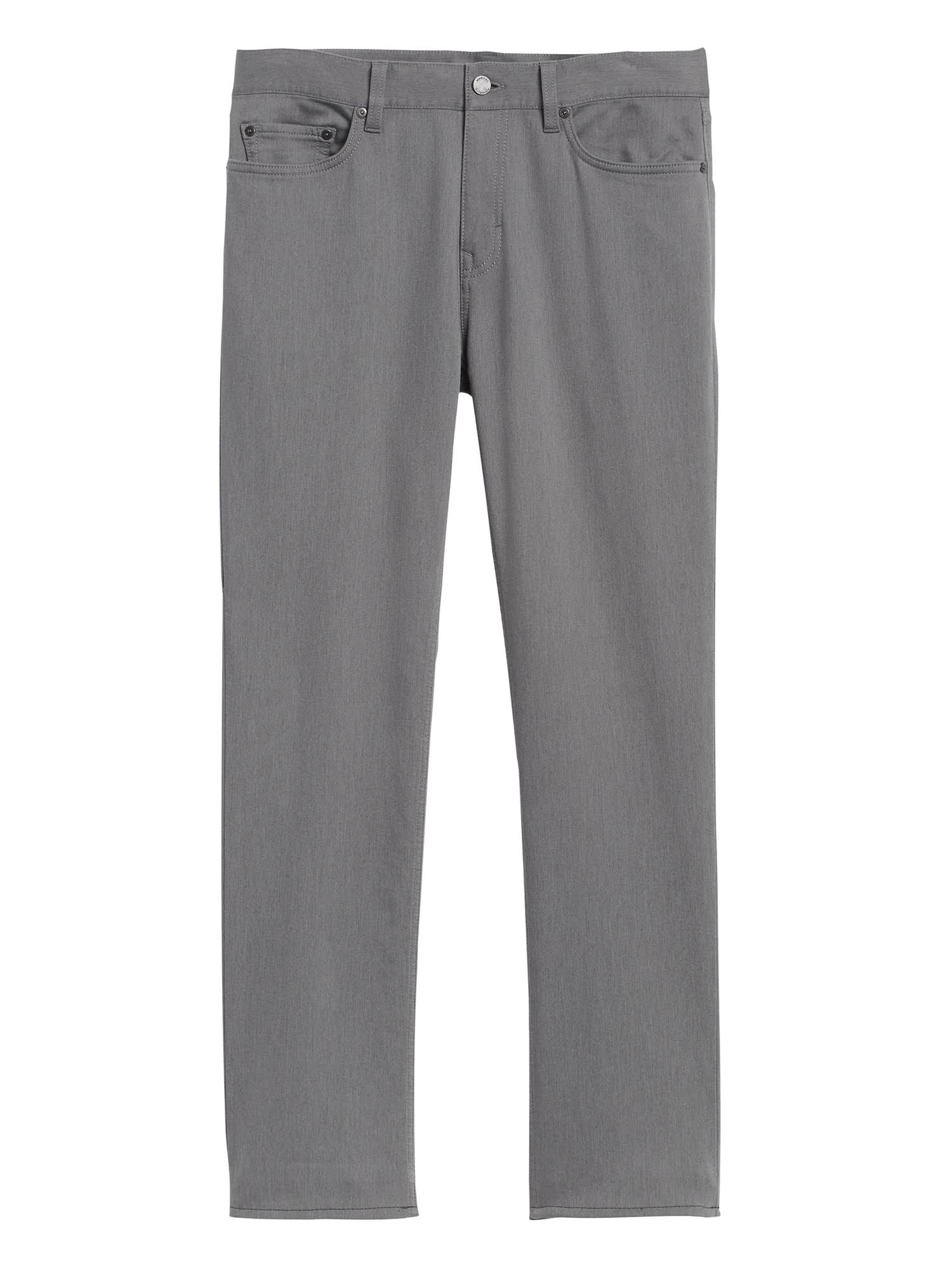 Banana Republic Men's Slim Heathered Traveler Pant Smoke Gray Size 30W 32L