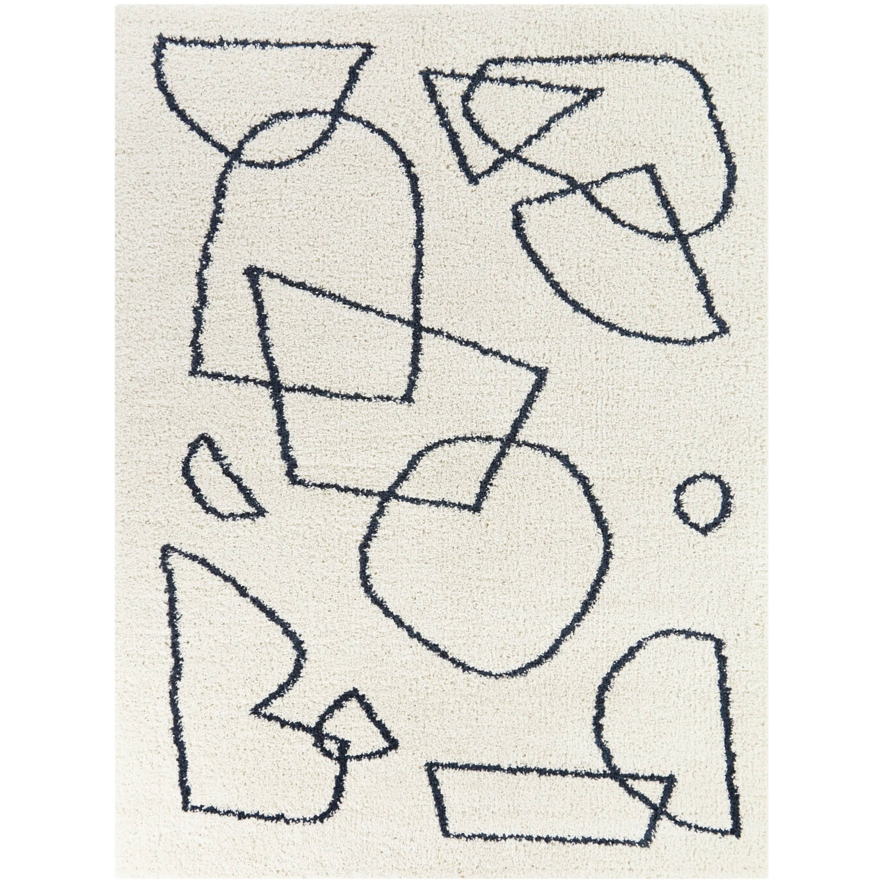 Pavel Geometric Shag Area Rug - 7&10x22 x 10& - Rust