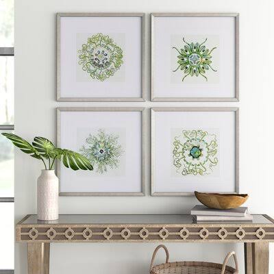 &Organic Symbols& 4 Piece Picture Frame Graphic Art Set