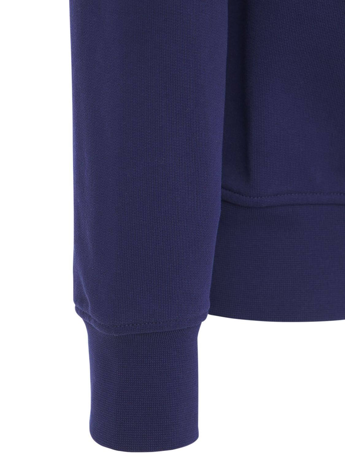 Balmain | Men Logo Print Cotton Jersey Sweatshirt Navy XXXL