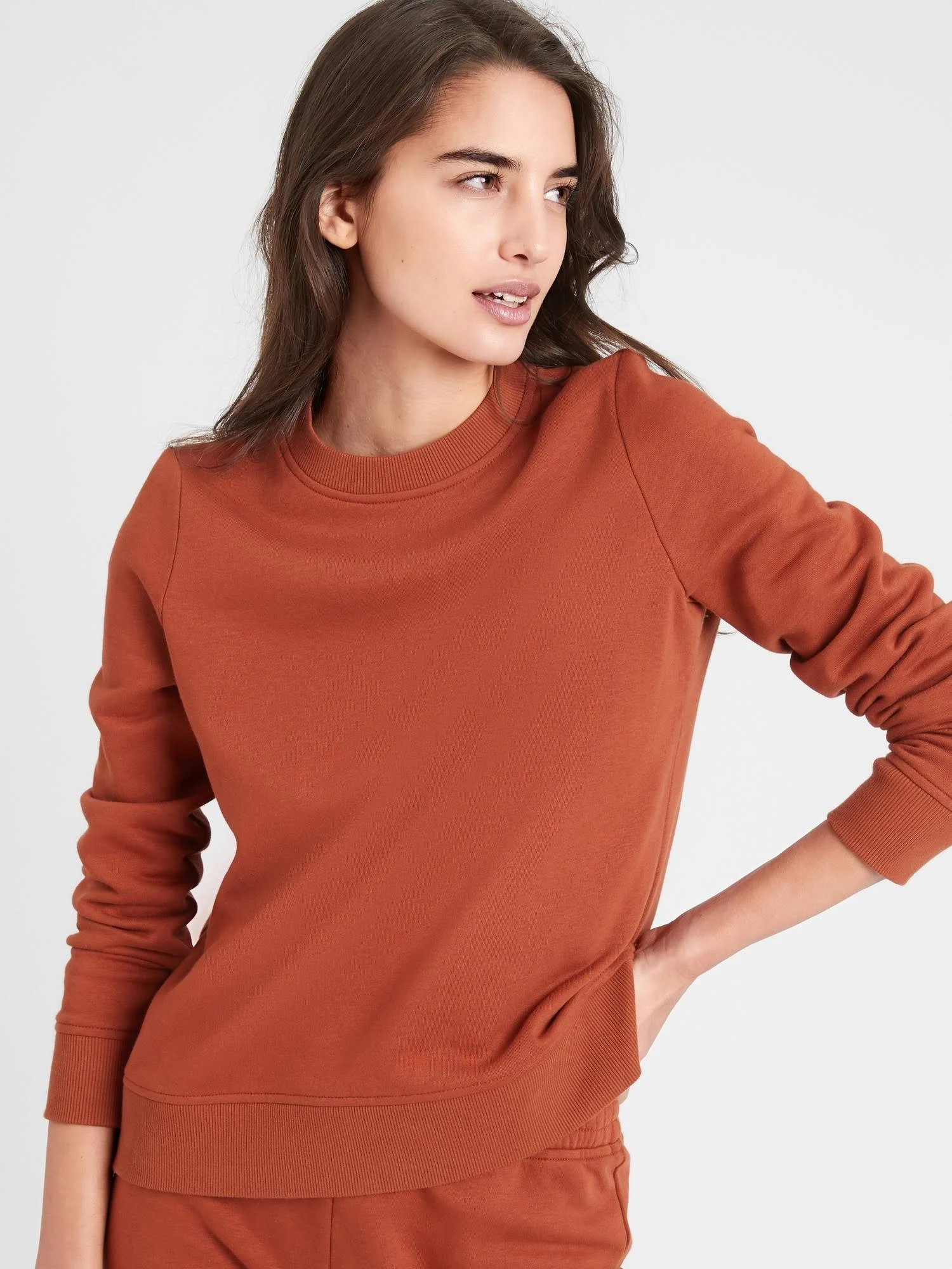 Women's Fleece Crew-Neck Sweatshirt Spice
