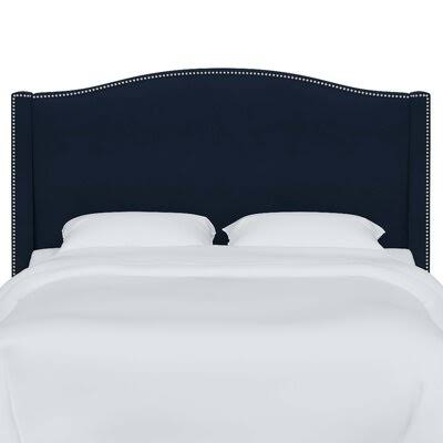 Orta Contemporary Upholstered Wingback Headboard Size: California King, Upholstery: Navy