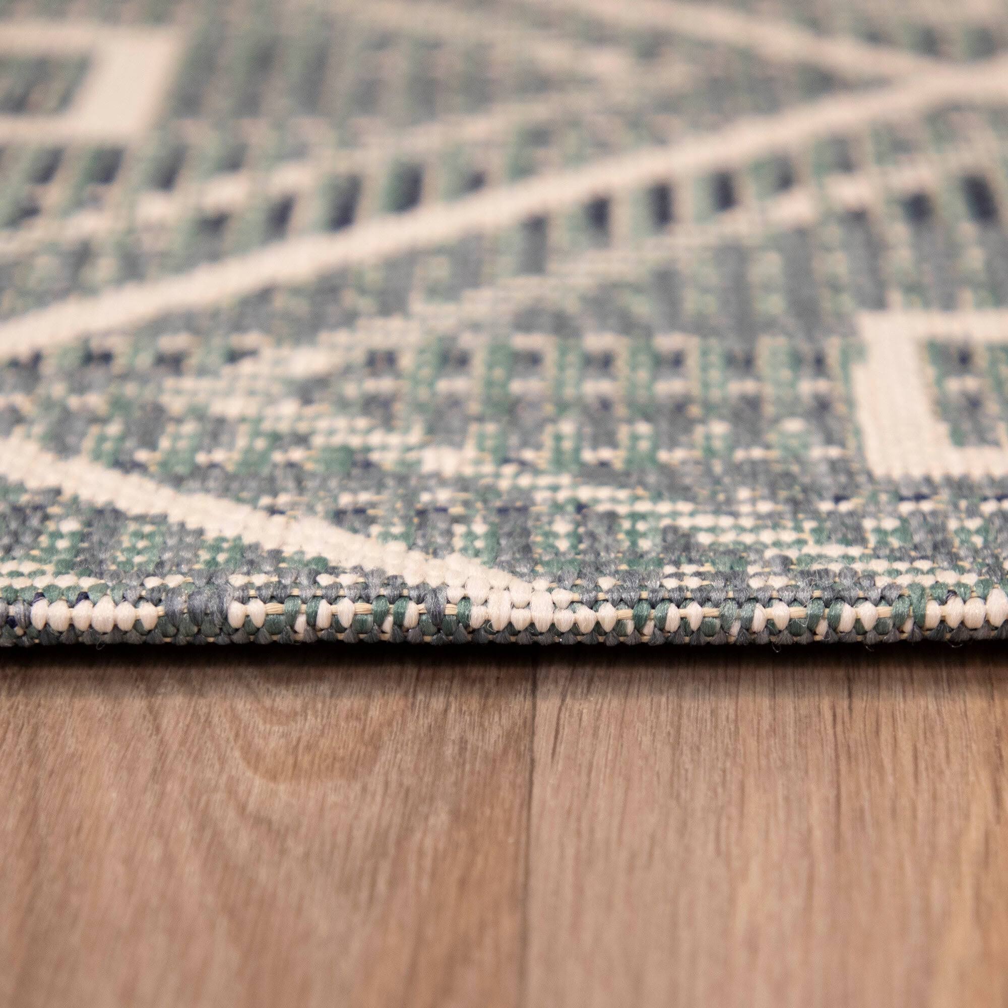Annika Trellis Indoor/Outdoor Area Rug - 5&3x22 x 7& - Blue