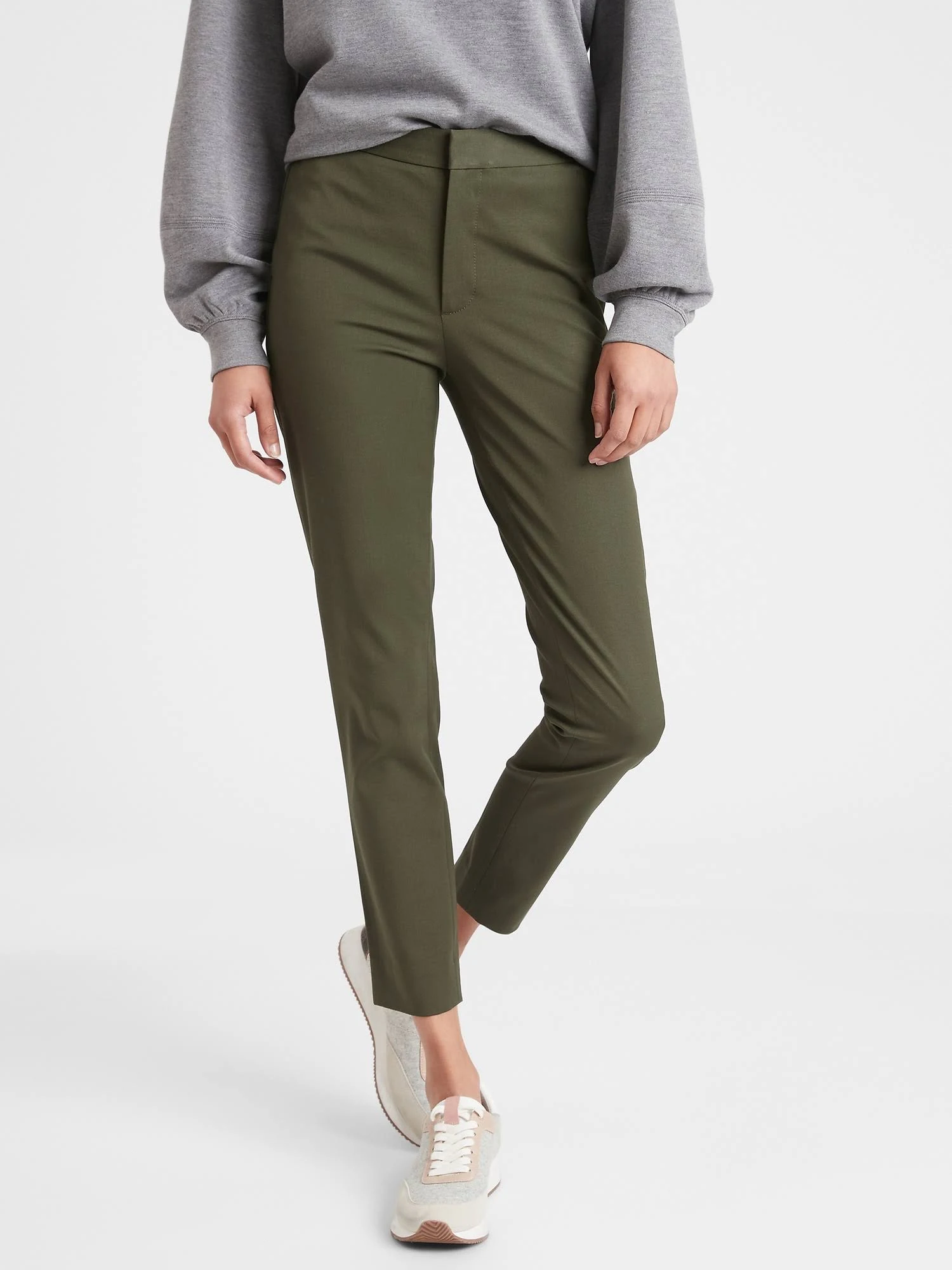 Women's High Rise Slim Ankle Bi-Stretch Pant Green