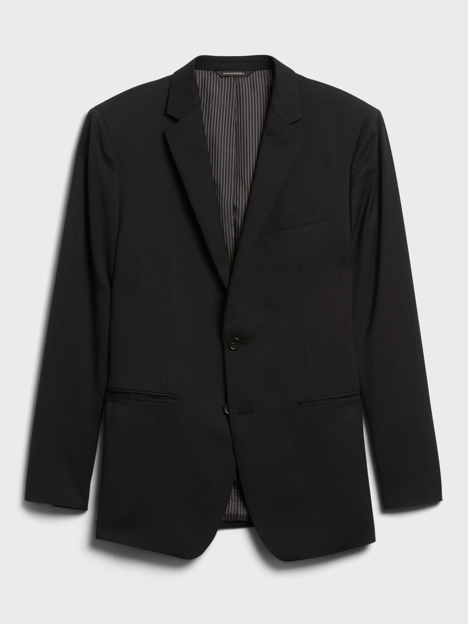 Banana Republic Men's Slim Solid Italian Wool Suit Jacket Black Size 44 Long