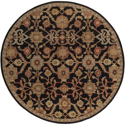Essence Oriental Handmade Tufted Wool Black/Brown Area Rug Birch Lane Rug Size: Round 8&