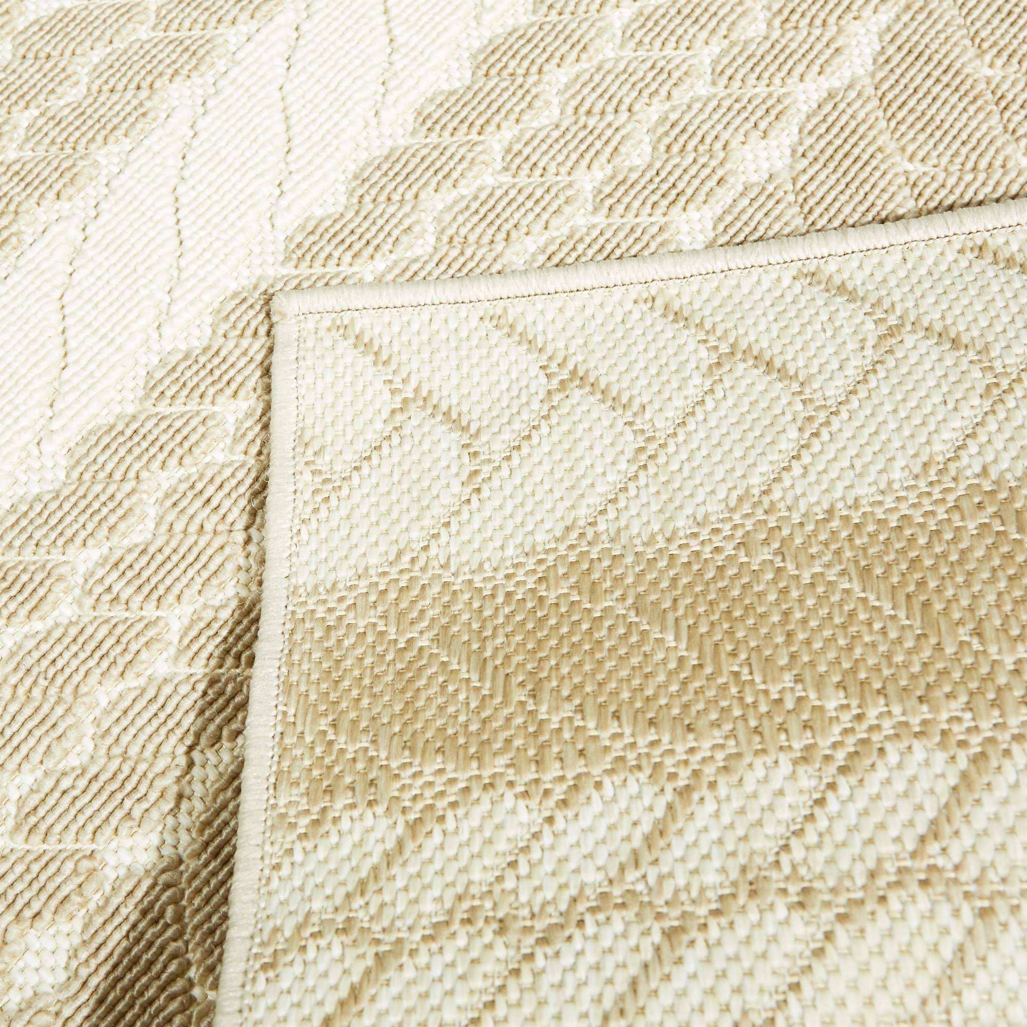 Caldwell Nautical Stripe Indoor/Outdoor Area Rug - 5&3x22 x 7& - Tan