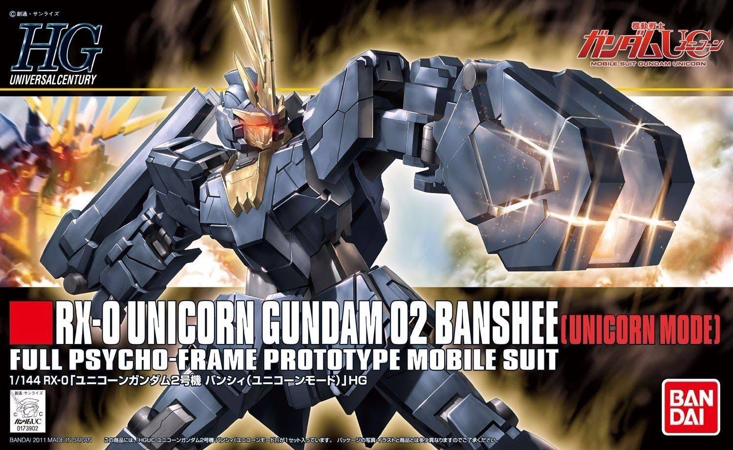 1/144 Scale HGUC RX-0 Unicorn Gundam 02 Banshee (Unicorn Mode)
