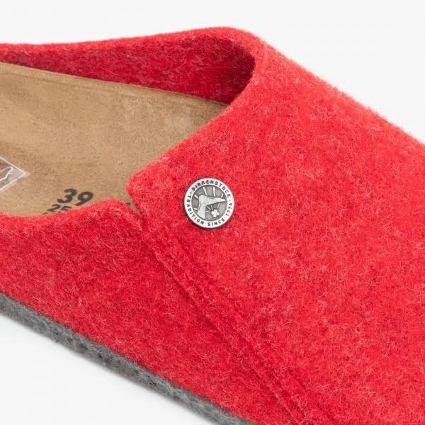 Birkenstock Zermatt 1014936 (Nar) Ladies Felt Clog Slippers Red: EU 38