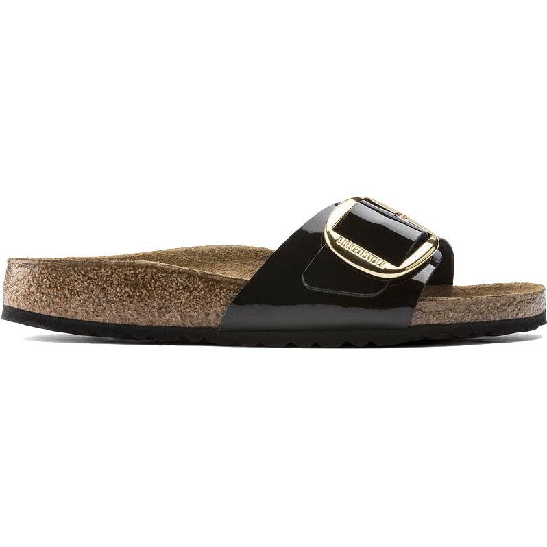 Birkenstock Unisex Madrid Big Buckle Birko-Flor Sandal Patent Black 37