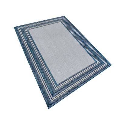 Highland Dunes Desantiago Navy/Gray Indoor/Outdoor Area Rug, Size: Rectangle 3&3 inch x 4&11 inch