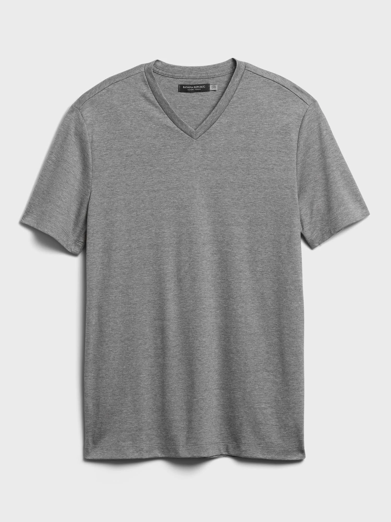 Banana Republic men's Luxury Touch Performance V-Neck T-Shirt Heather Gray Size L