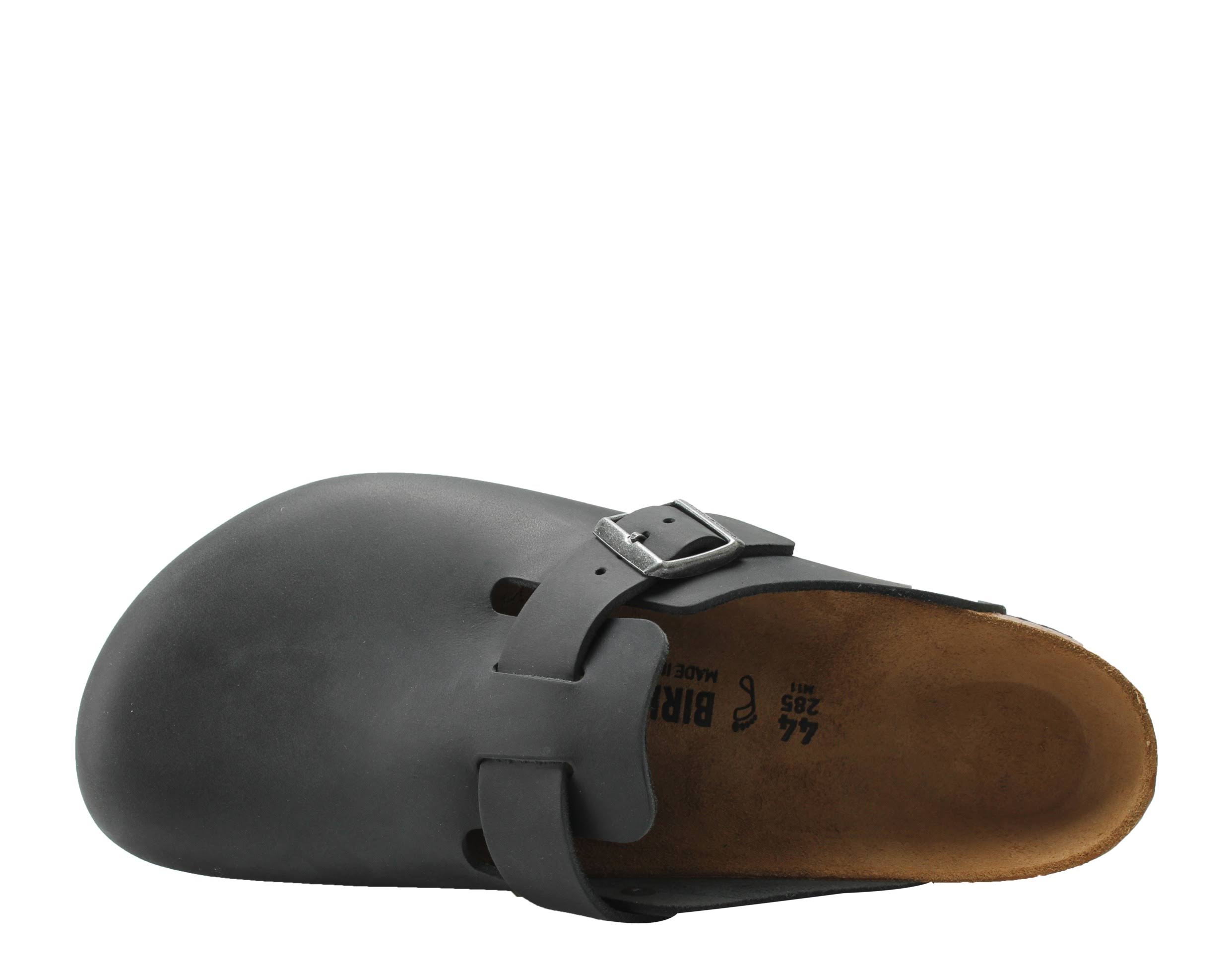 Birkenstock Boston Oiled Leather Black Clogs