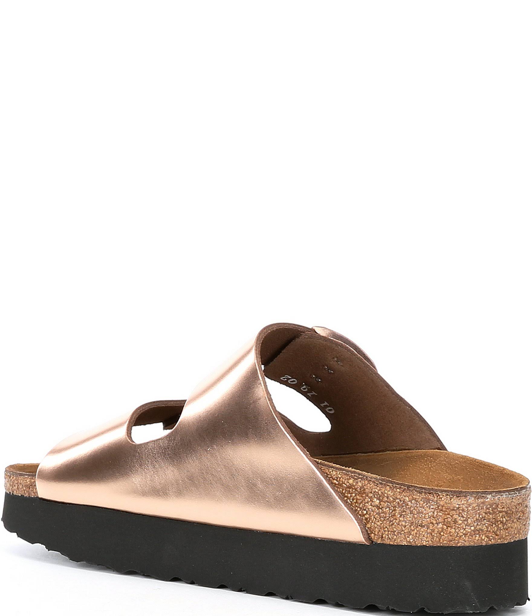 Birkenstock Women's Arizona Platform Leather Metallic Copper
