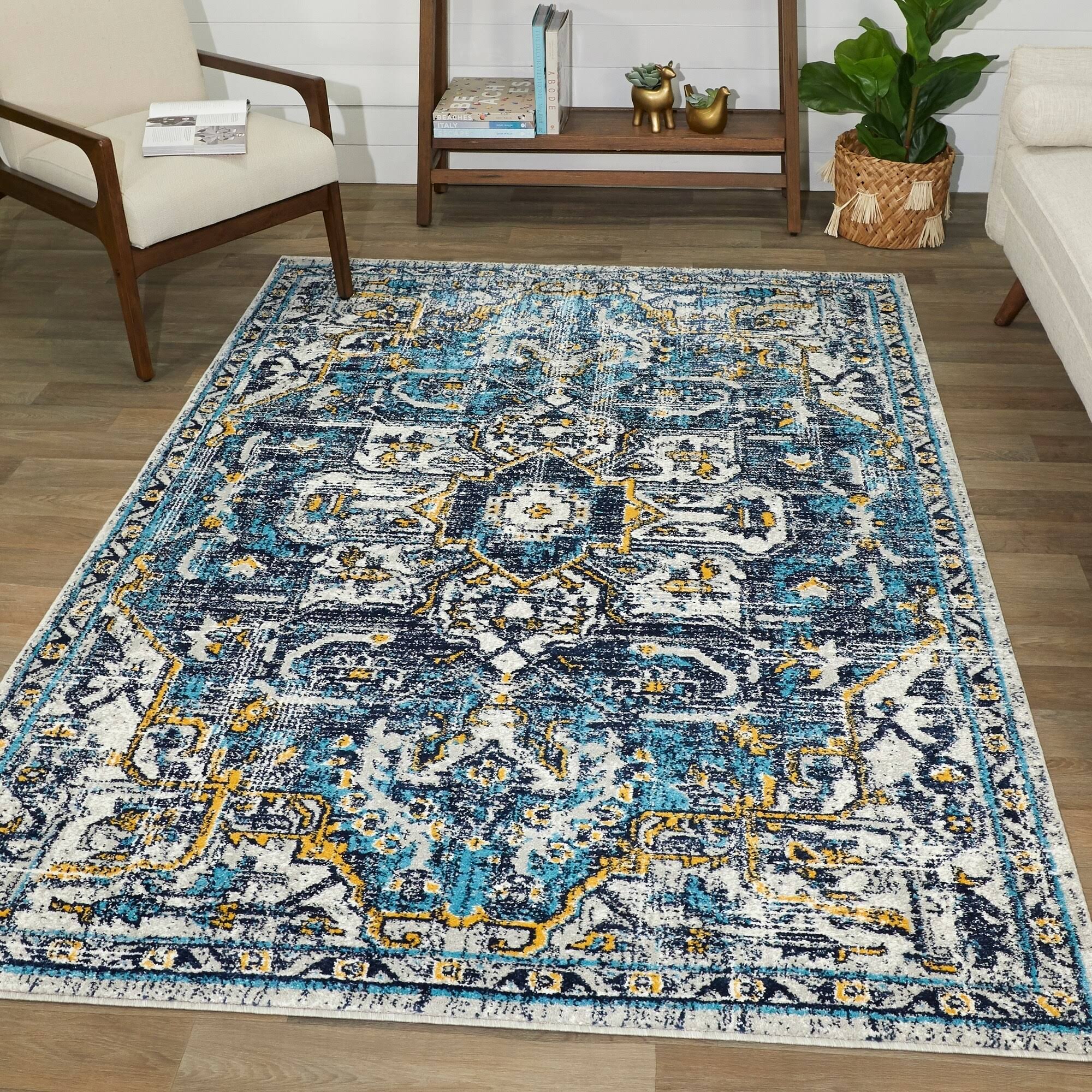 Magnus Vintage Persian Area Rug - 2&7x22 x 7& Runner - Navy