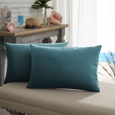 Frierson Outdoor Rectangular Pillow Cover & Insert Birch Lane Color: Teal, Size: 16x22 x 26x22