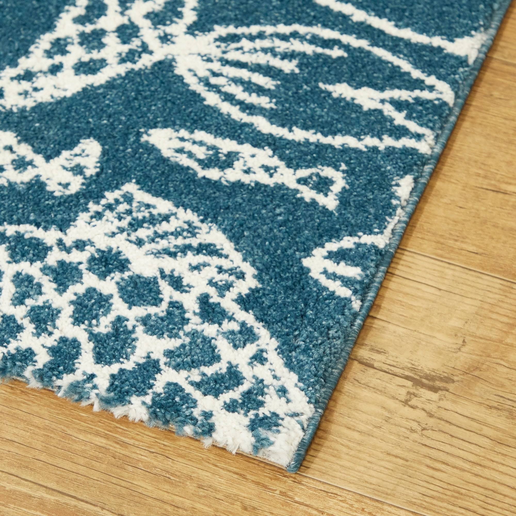 BALTA Cousteau Blue 5 ft. x 7 ft. Coastal Fish Area Rug