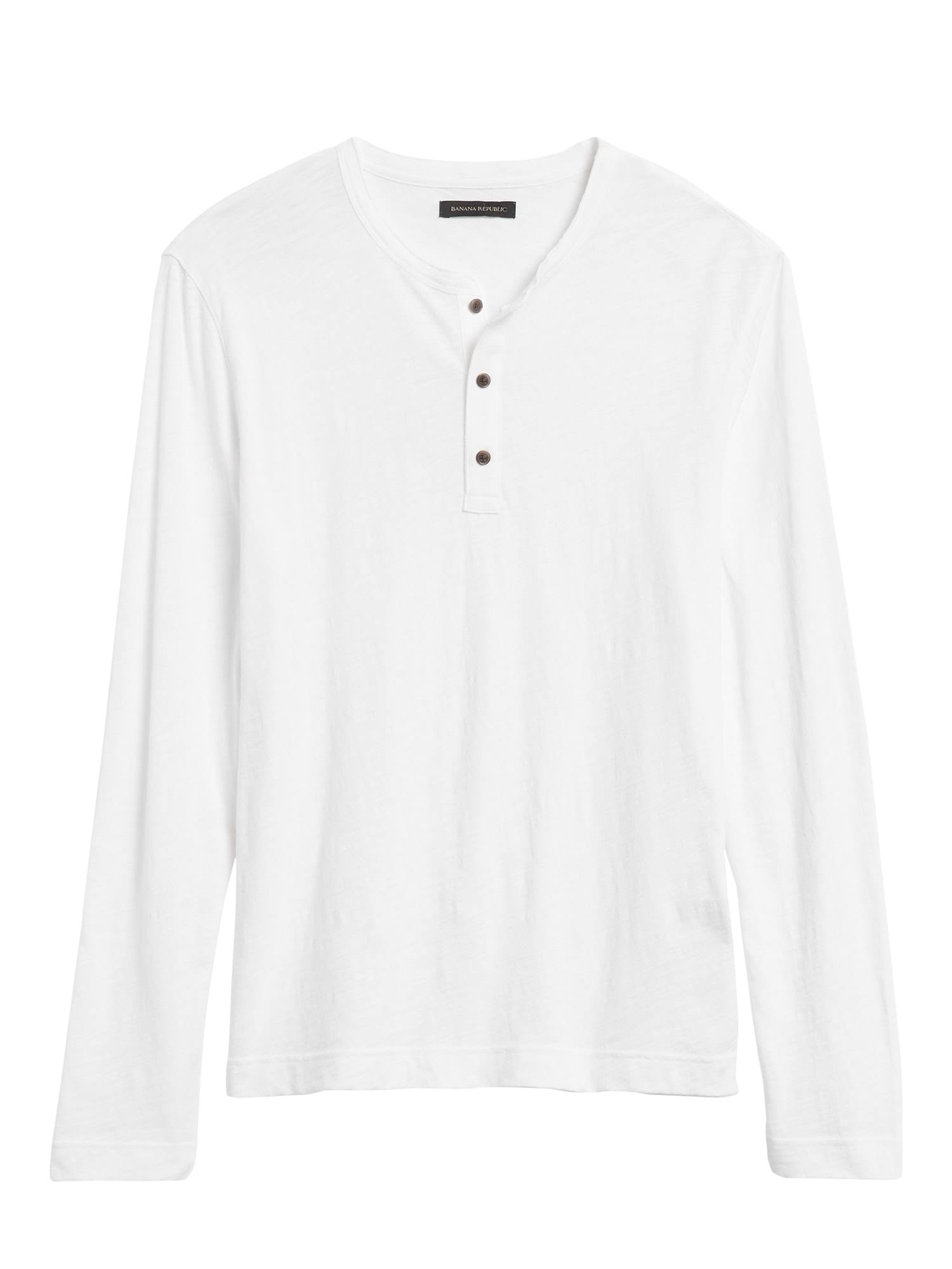 Banana Republic Men's Organic Cotton Henley T-Shirt Optic White Size S