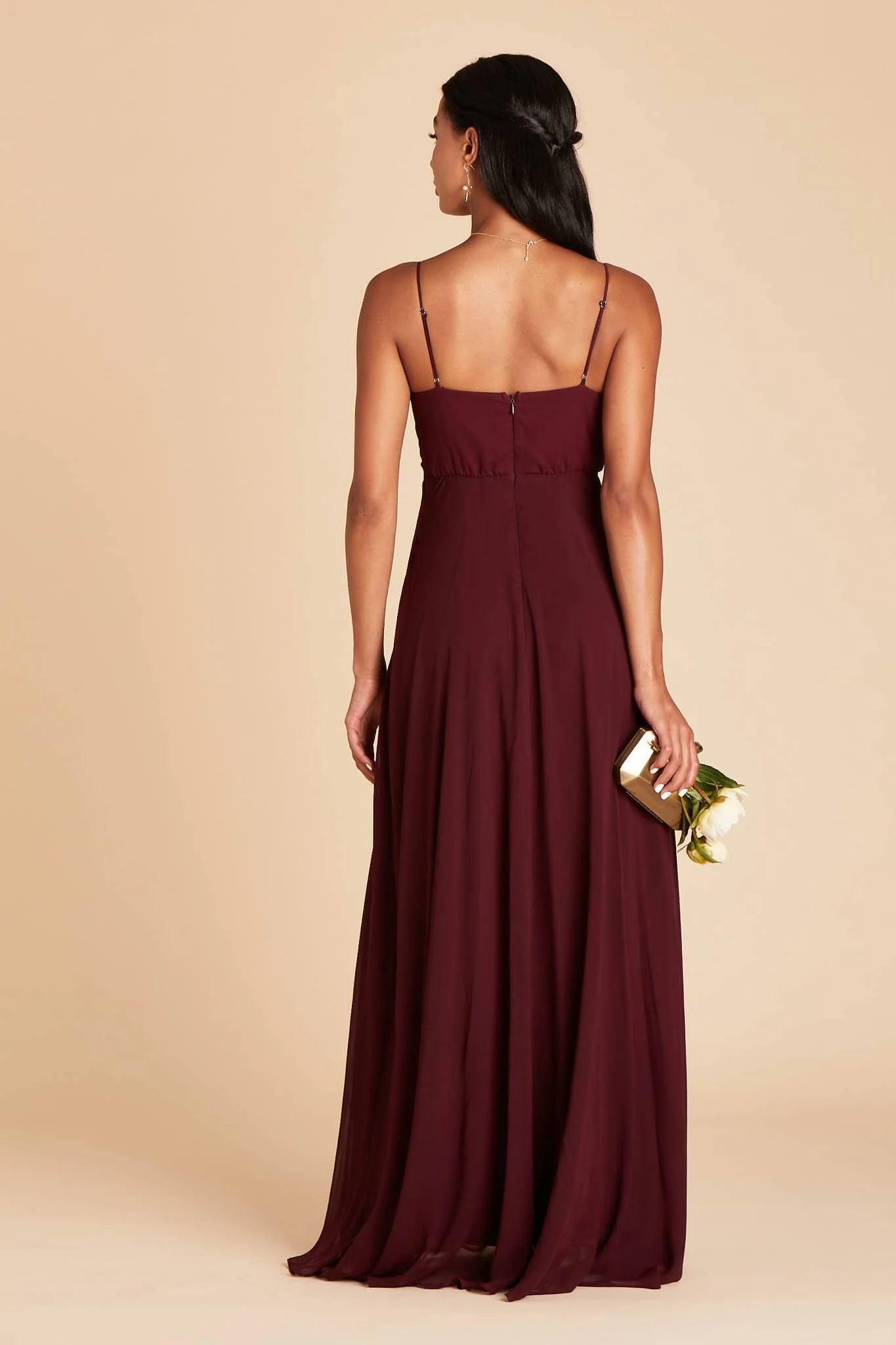 Birdy Grey Kaia Chiffon Bridesmaid Dress in Cabernet S / Cabernet
