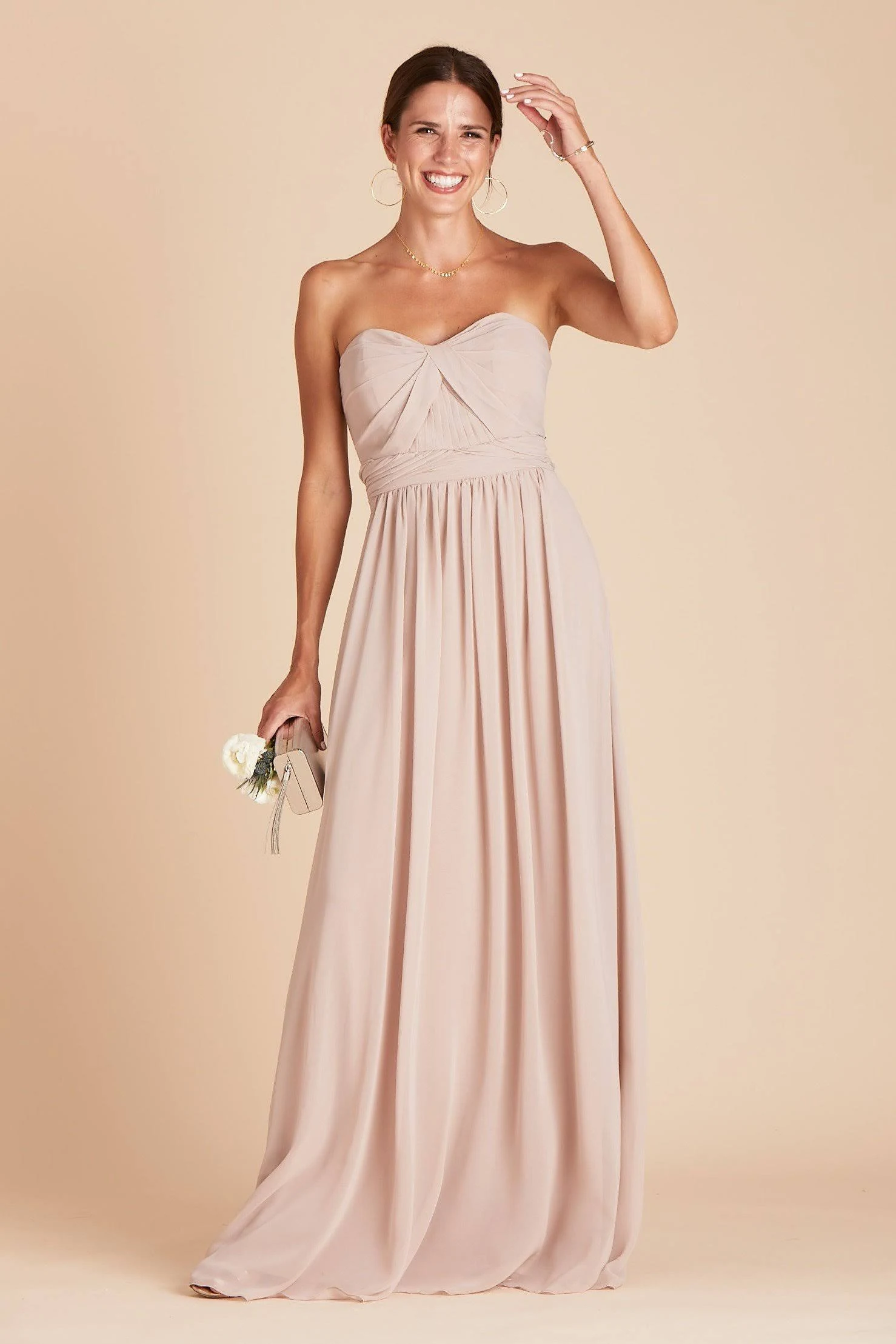 Birdy Grey Grace Convertible Chiffon Bridesmaid Dress in Taupe XXL / Taupe