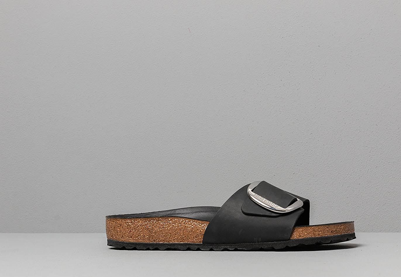 Birkenstock Madrid Big Buckle Oiled Leather Sandals - Black