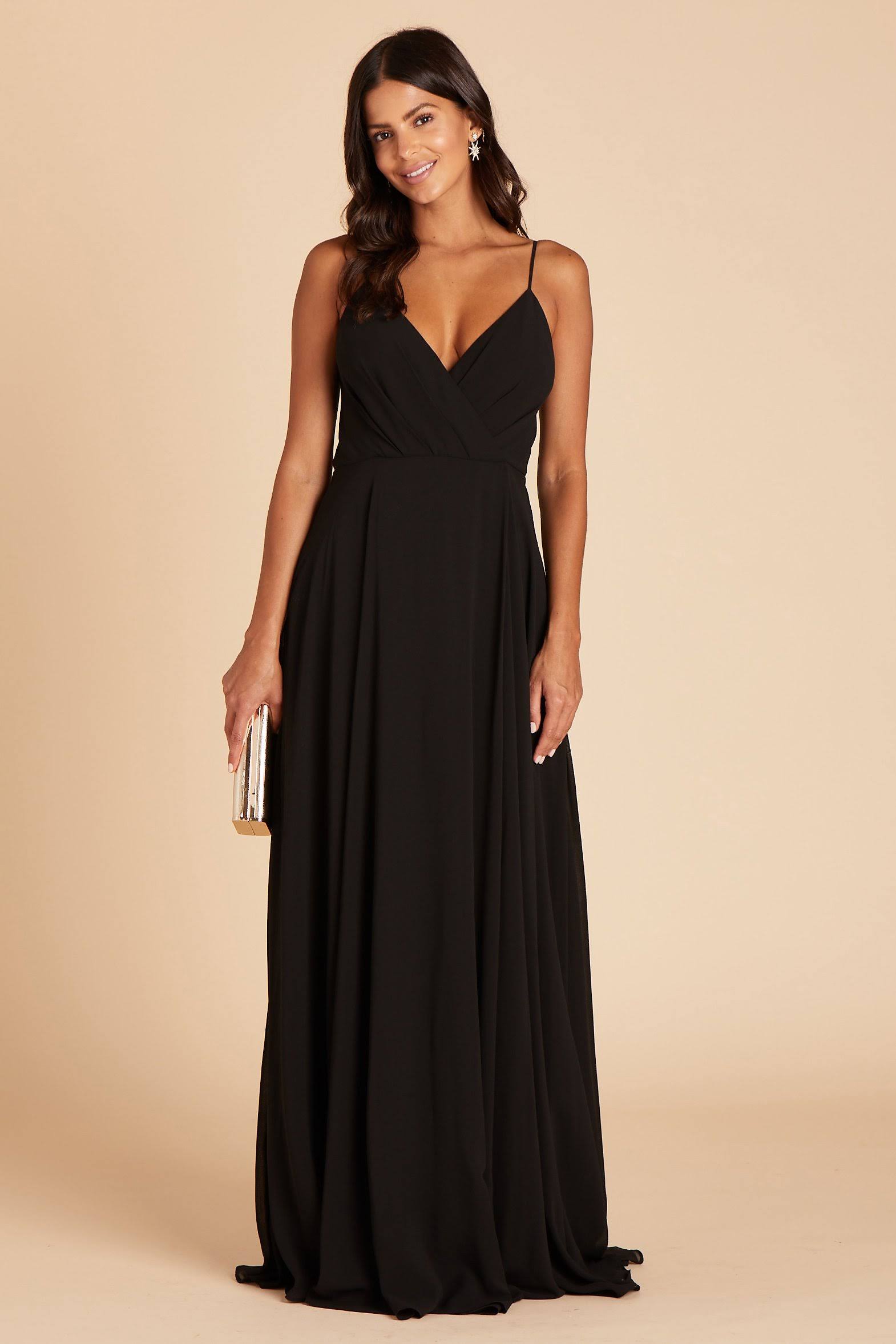 Birdy Grey Kaia Chiffon Bridesmaid Dress in Black XL / Black