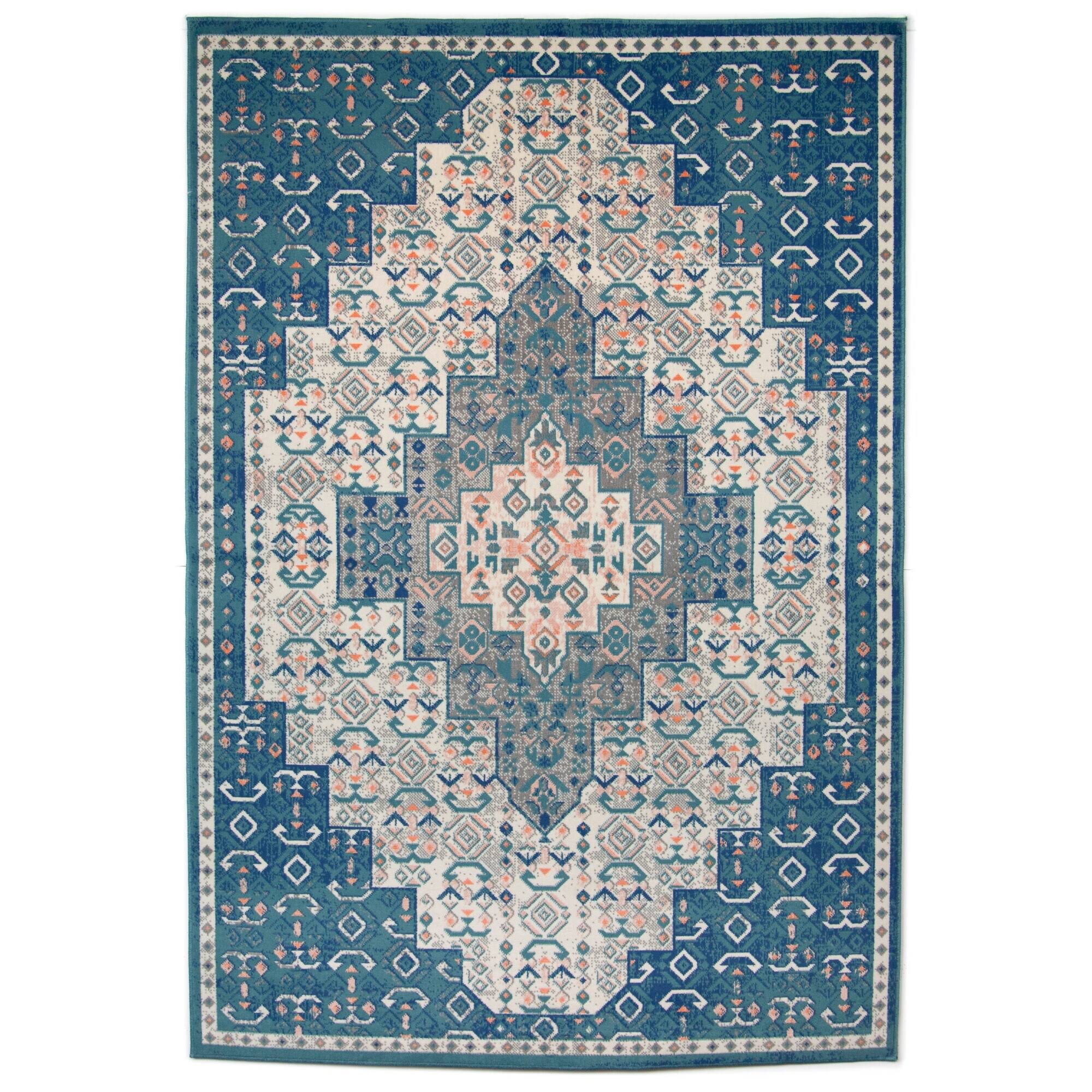 BALTA Semih Blue/Yellow 5 ft. x 7 ft. Oriental Area Rug