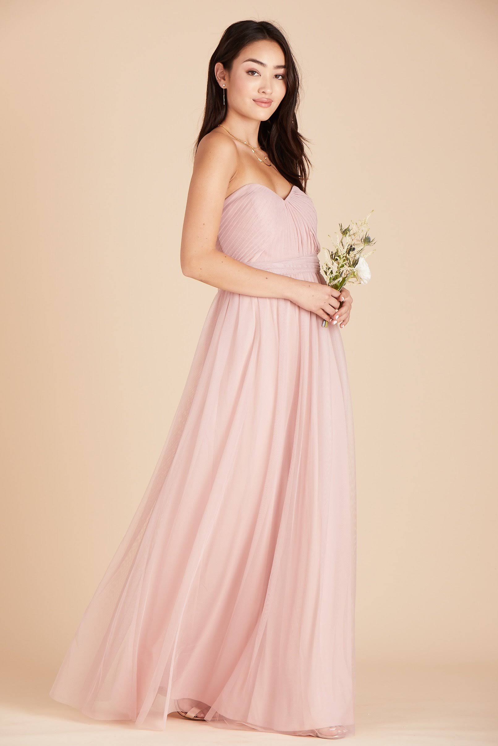 Birdy Grey Christina Convertible Tulle Bridesmaid Dress in Dusty Rose M / Dusty Rose