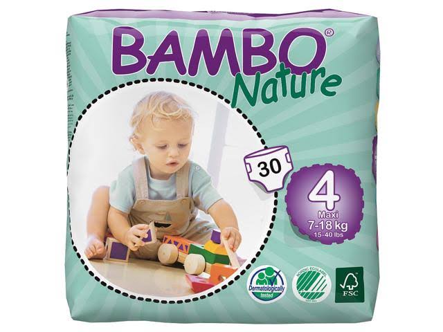 Bambo Nature Premium Eco Friendly Diaper, Size 4 - 180 count