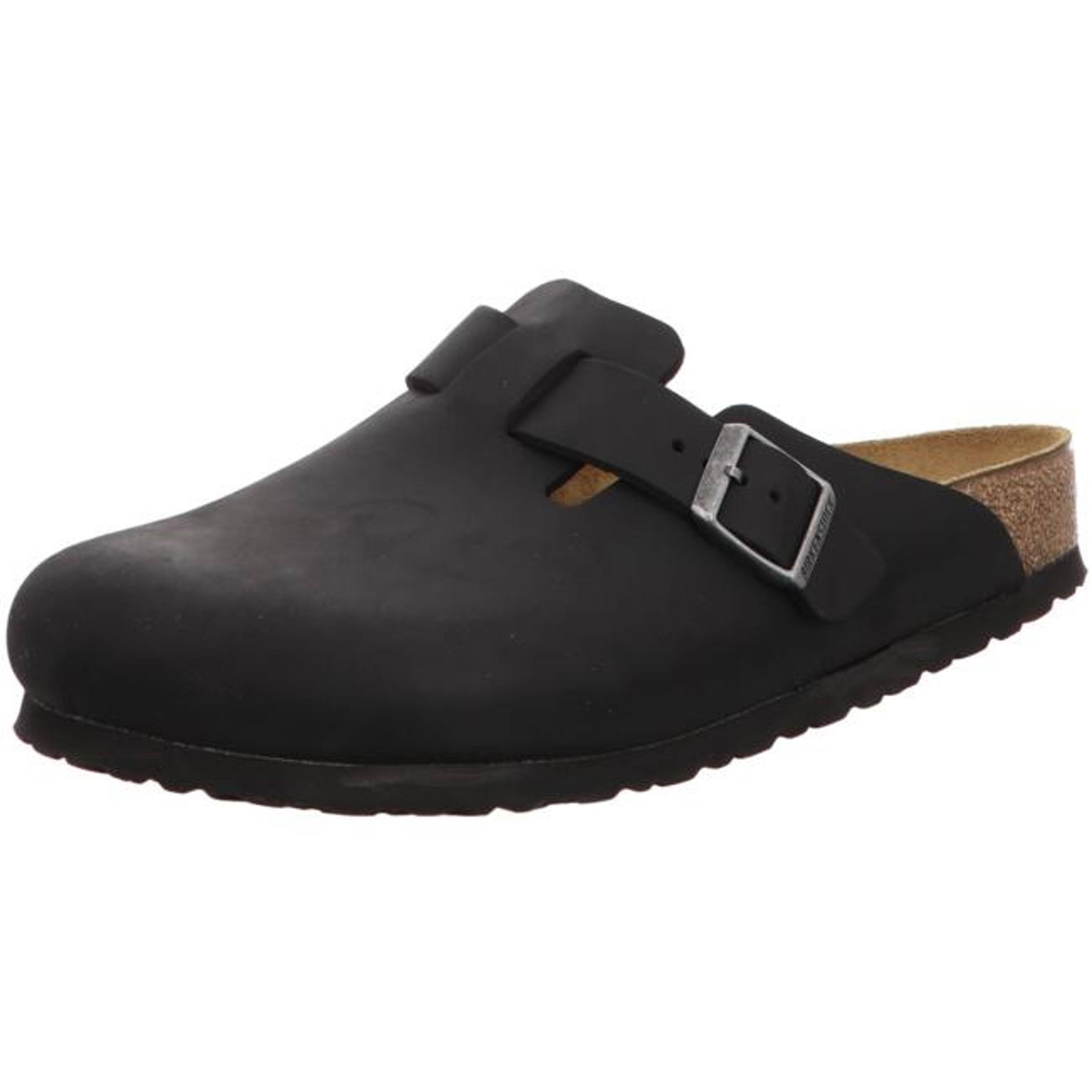 Birkenstock Boston Oiled Leather Black Clogs