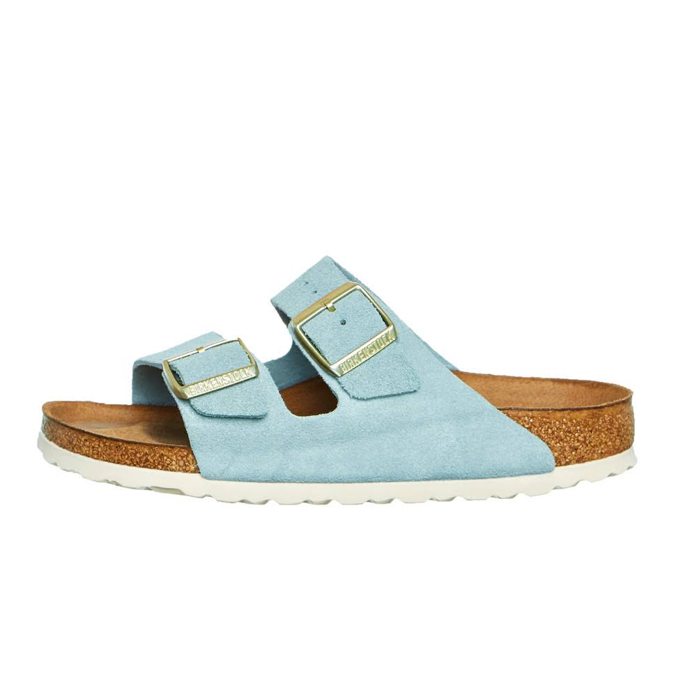 Birkenstock Arizona SFB Suede Double Strap Sandals - Blue