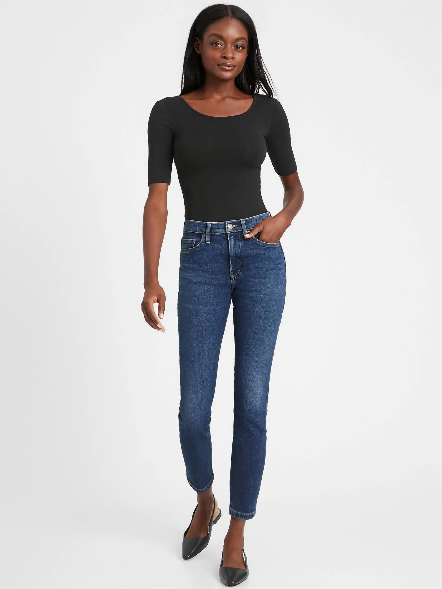 Banana Republic Women's High-Rise Straight Jean Medium Wash Size 25 Regular