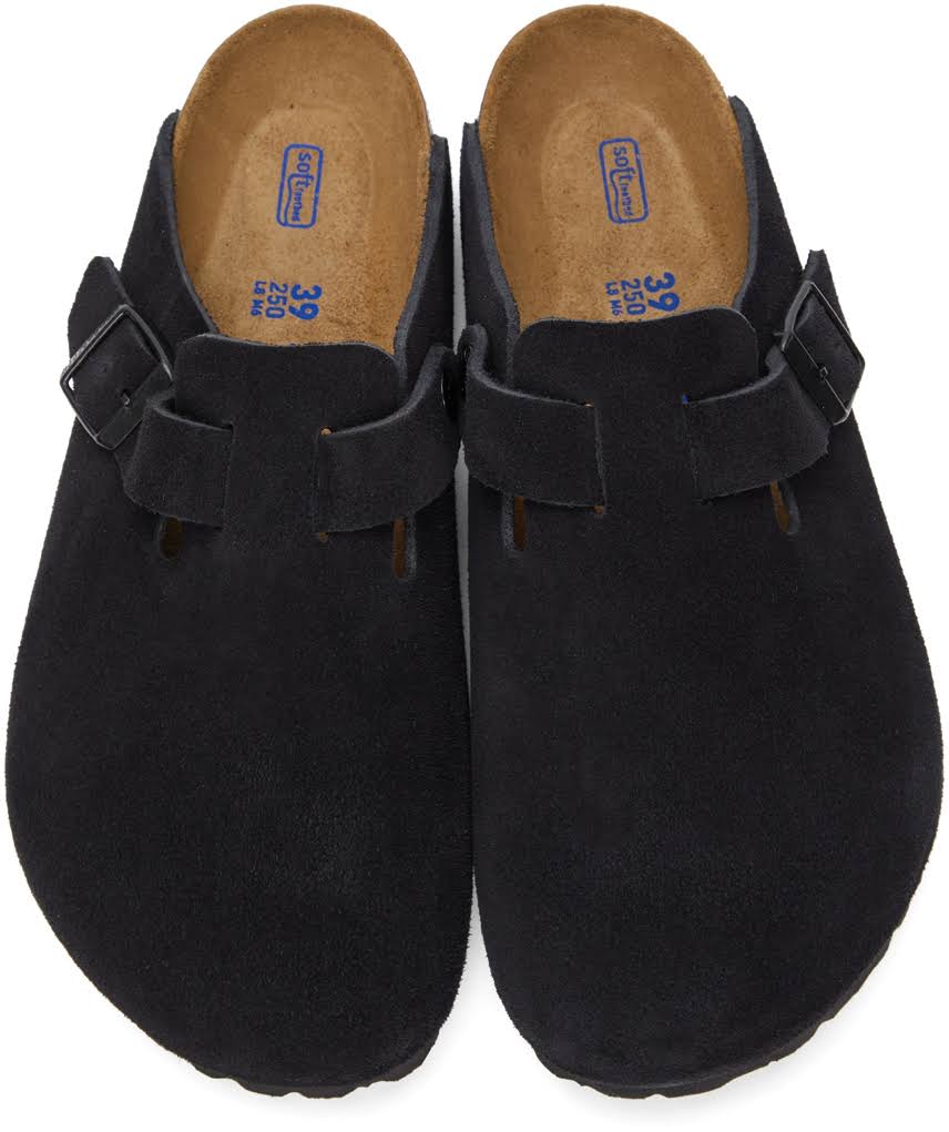 Birkenstock Boston SFB Black Suede
