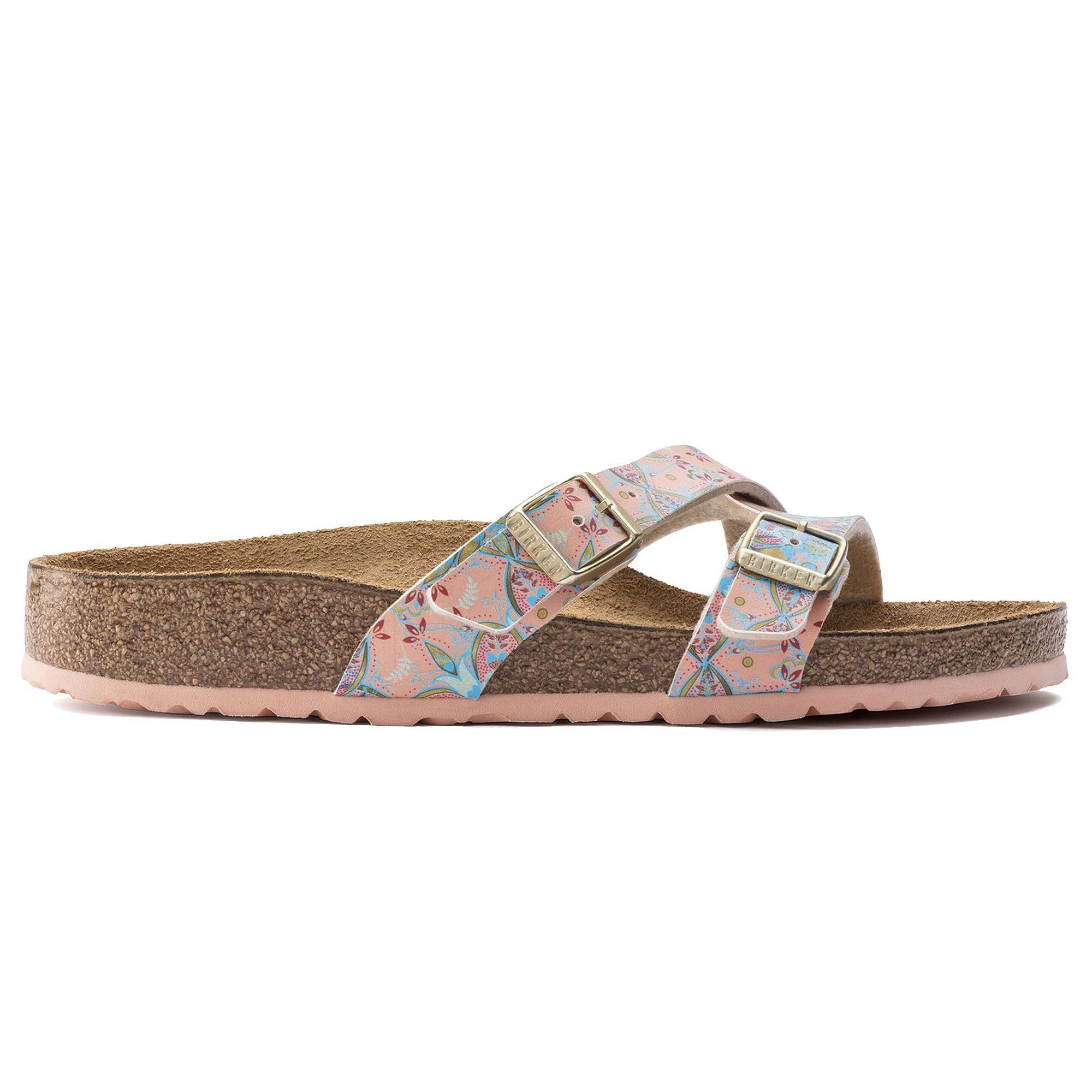 Birkenstock Yao Bohemian Flower Birko-Flor Women's Sandals Salmon Birko-Flor : 37 (US Women's 6-6.5) Narrow