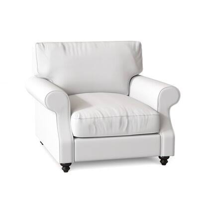 Huxley 39x22 Wide Down Cushion Armchair Birch Lane Body Fabric: Spinnsol Optic White, Leg Color: Black Walnut