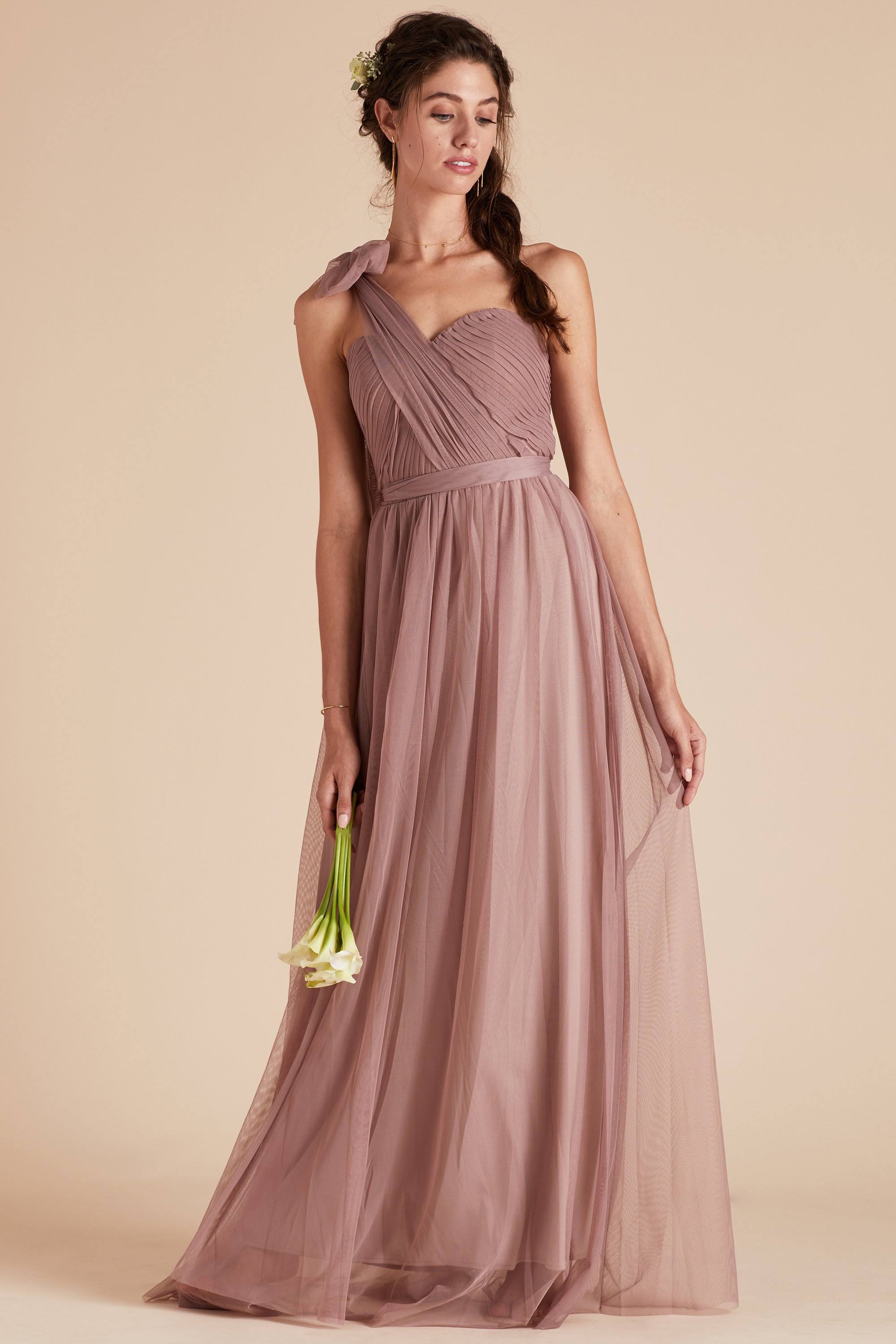 Birdy Grey Christina Convertible Tulle Bridesmaid Dress in Sandy Mauve M / Sandy Mauve